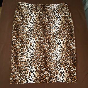 White House Black Market Leopard Print Pencil Skirt